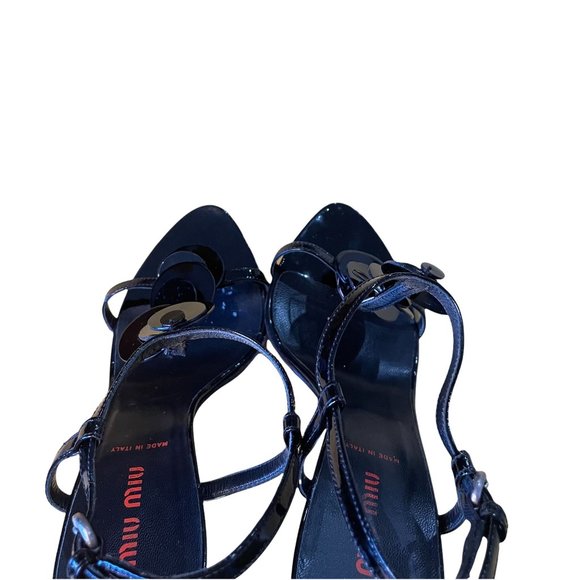Miu Miu Black Patent Strappy Sandals Size 36 - Picture 6 of 9